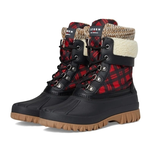Cougar Shoes - Storm By Cougar Waterproof Lace Up Winter Boots Carlisle Black Red